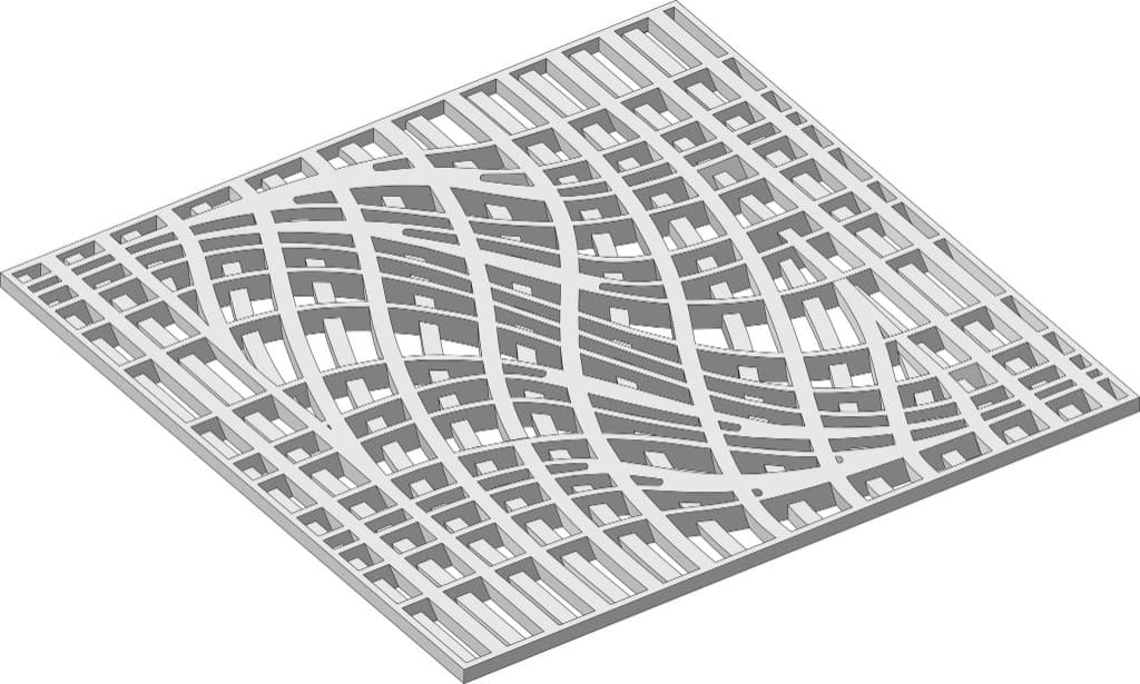 Aeroberm fractal surface panel render